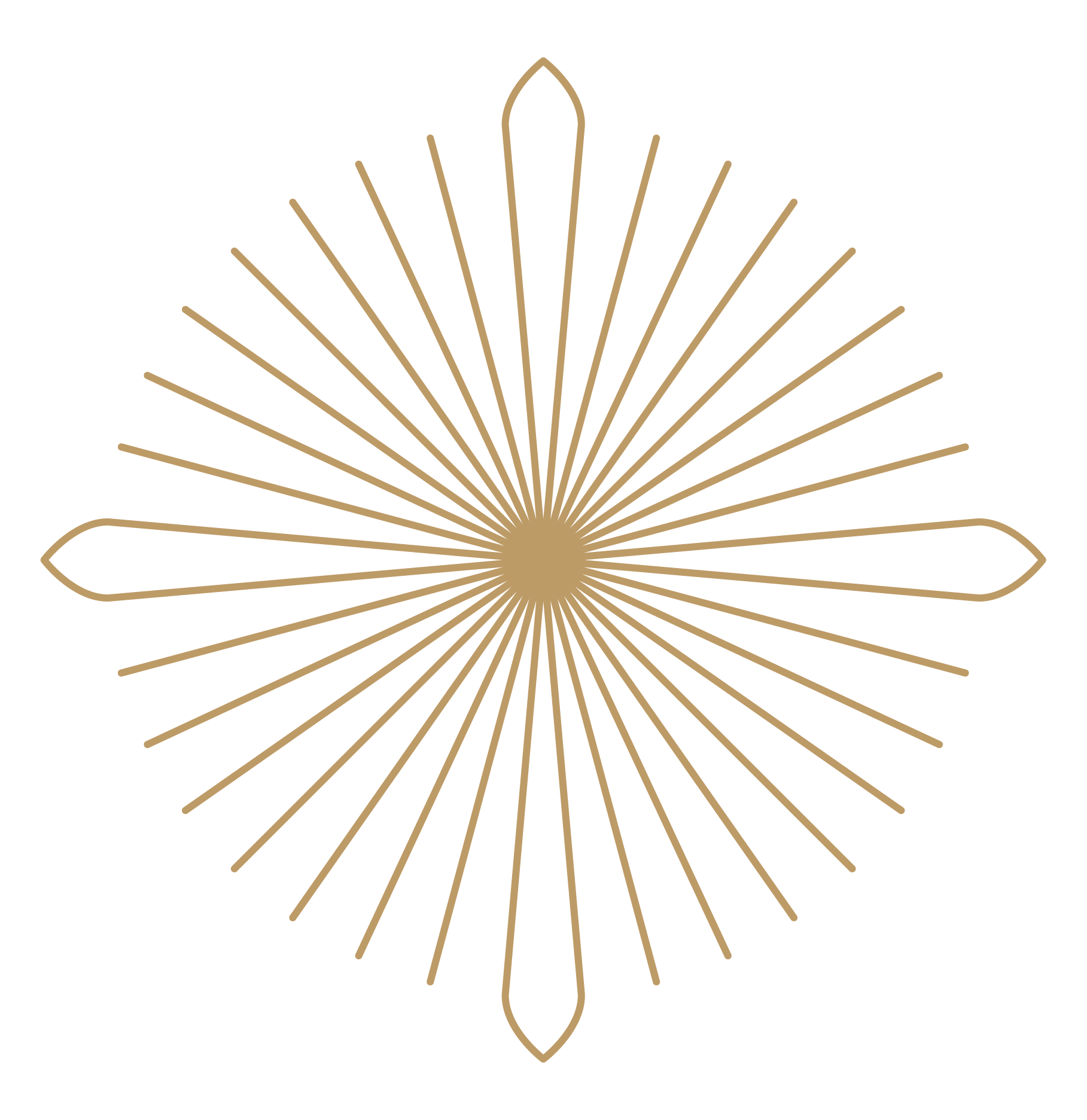 skin + halo branding icon one gold Geometric starburst pattern with lines and shapes.